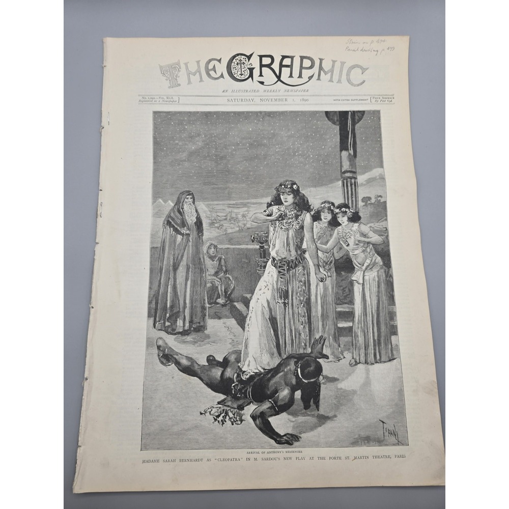 The Graphic Illustrated November 1, 1890 Antique Newspaper Beautiful Lithographs